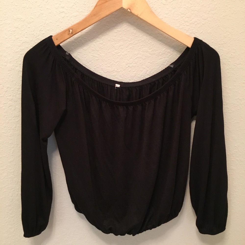 Black off shoulder top